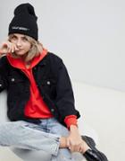 Cheap Monday Reflective Logo Beanie With Recycled Polyester In Black - Black