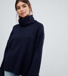 Micha Lounge High Neck Sweater In Chunky Knit - Navy