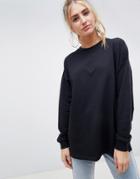 Asos Design Oversized Slouchy Lightweight Sweat In Black - Black
