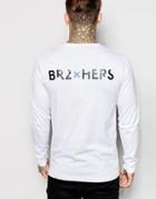 2xh Brothers Long Sleeve T-shirt With Back Print - White