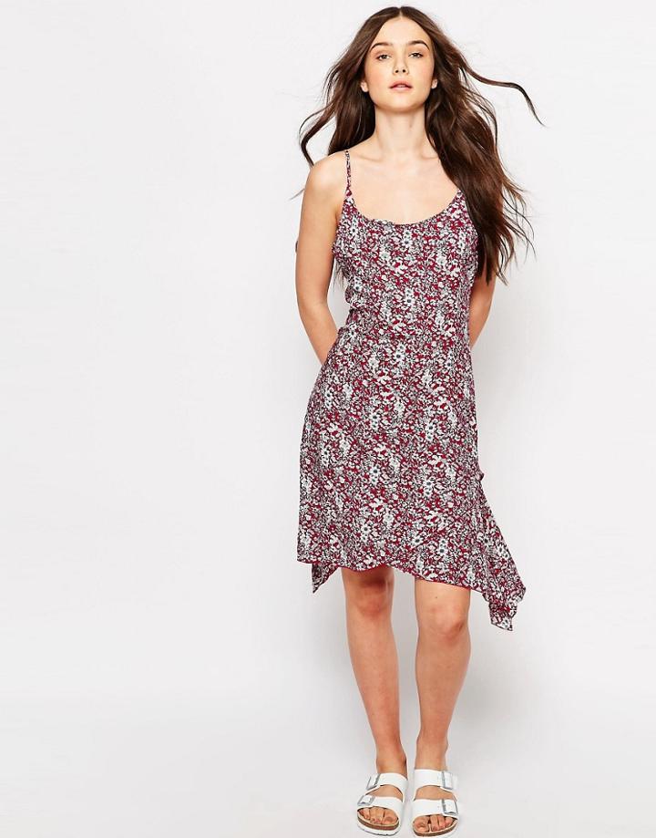 Brave Soul Printed Hanky Hem Dress - Pink