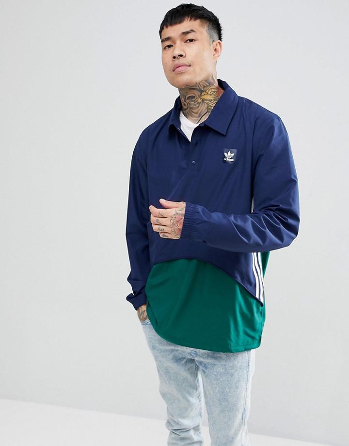 Adidas Skateboarding Pullover Jacket In Navy Ce1810 - Navy