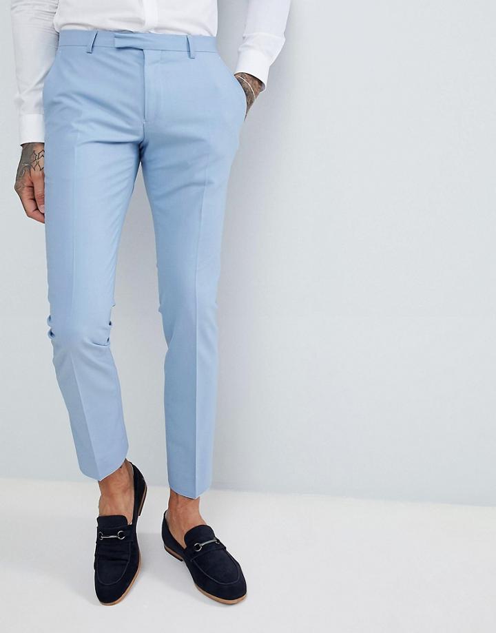 Twisted Tailor Wedding Super Skinny Suit Pants In Light Blue - Blue