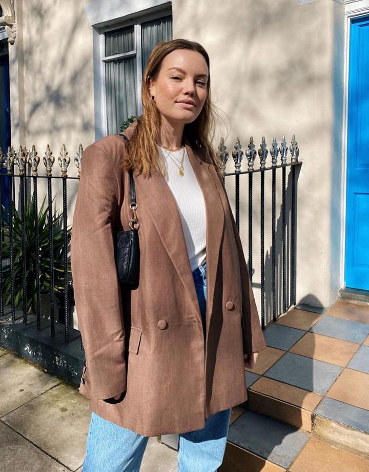 Asos Design Perfect Blazer In Brown