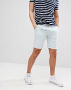 Solid Slim Fit Chino Short In Light Blue - Blue
