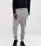 Asos Design Tall Drop Crotch Sweatpants In Gray Marl