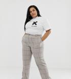 Collusion Plus Check Pants With Side Tape-multi