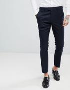 Harry Brown Tile Jacquard Skinny Fit Suit Dinner Pants-navy