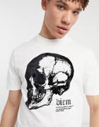 River Island T-shirt With Skull Print In White