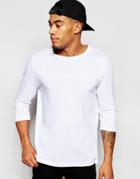 Asos 3/4 Sleeve T-shirt With Crew Neck - White