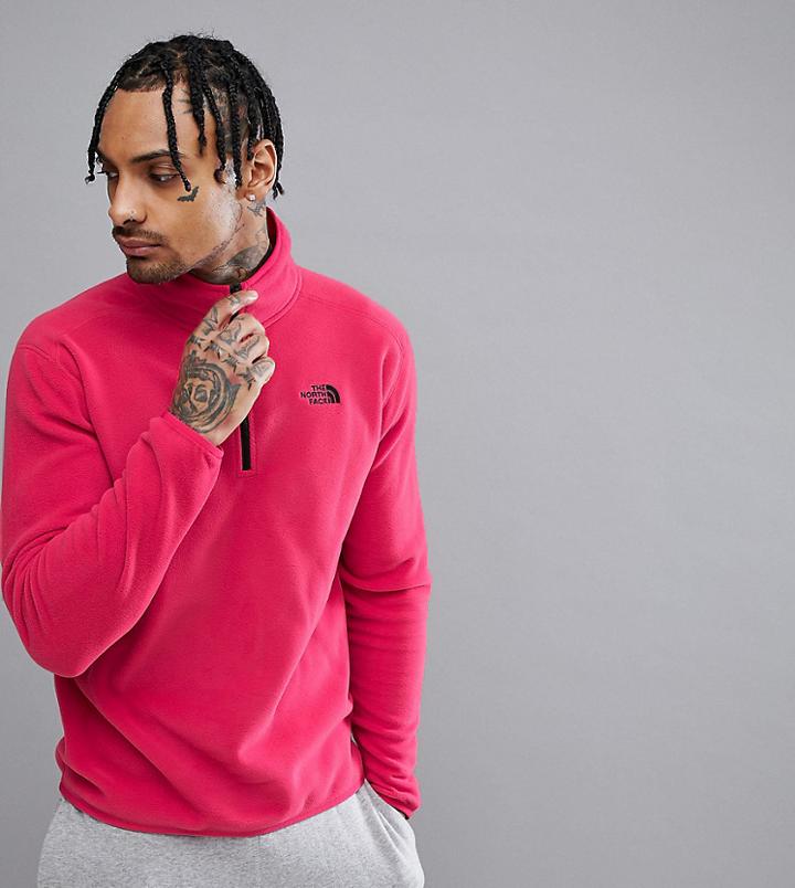 The North Face 100 Glacier 1/4 Zip Fleece Exclusive To Asos In Bright Pink - Pink