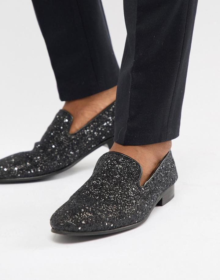 Next Loafer In Black Glitter - Black