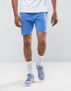 Asos Skinny Jersey Shorts In Blue - Blue