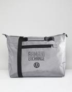 Armani Exchange Nylon Logo Carryall In Gray - Gray