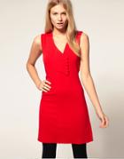 Vero Moda Asymmetric 60's Mini Dress-red