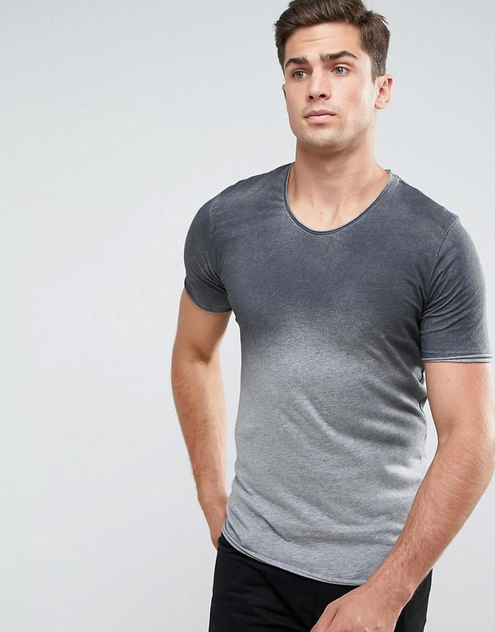 Jack & Jones V Neck T-shirt - Gray