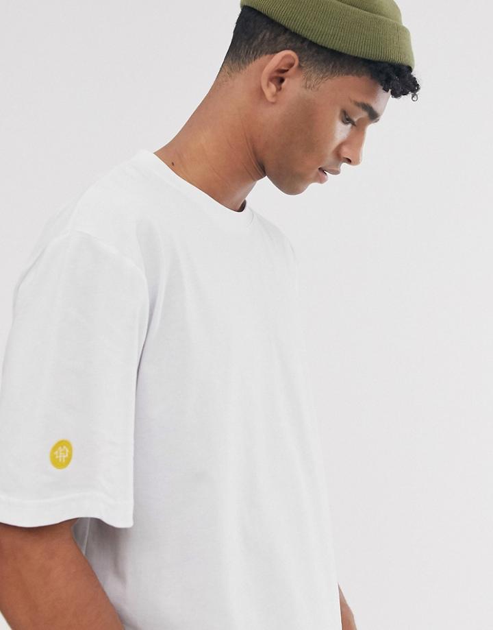 Brooklyn Supply Co Oversized T-shirt With Logo Tab In White