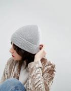 Asos Cashmere & Wool Mix Beanie - Gray