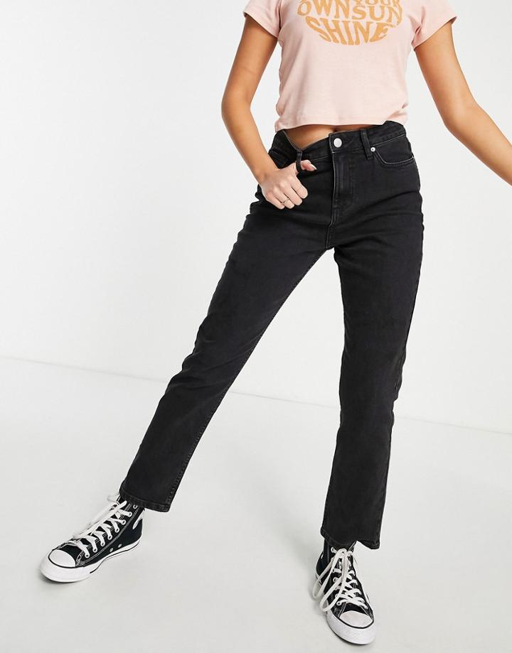 Miss Selfridge High Waist Slim Leg Jean In Black