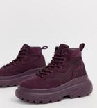 Missguided Hiker Sneaker With Chunky Sole In Purple - Purple