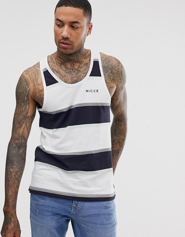 Nicce Tank In White Stripe