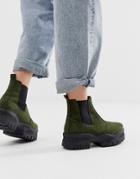 Asos Design Alvera Chunky Chelsea Boots - Green