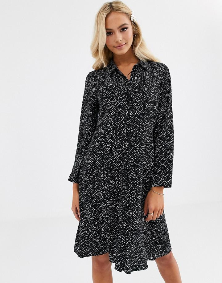 Jdy Mini Shirt Dress In Black Polka Dot