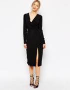 C/meo Collective Bedroom Wall Longsleeve Dress In Black - Black