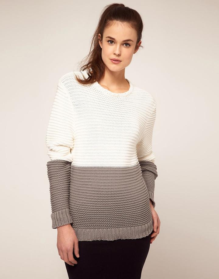Jonathan Saunders Block Stripe Ripple Knit Sweater