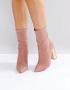 Public Desire Universe Pink Crackled Heeled Ankle Boots - Pink