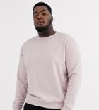 New Look Plus Relaxed Crew Neck Sweat In Light Pink
