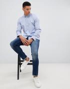 French Connection Oxford Button Down Logo Shirt-blue