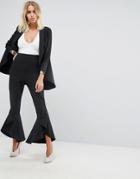 Lavish Alice Frill Fitted Pants-black