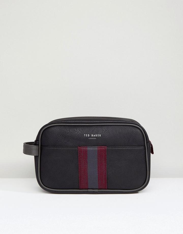 Ted Baker Embossed Toiletry Bag In Black - Black