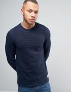 Jack & Jones Vintage Knitted Sweater With Stripe Detail - Blue