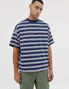 Asos Design Oversized Striped T-shirt - Multi
