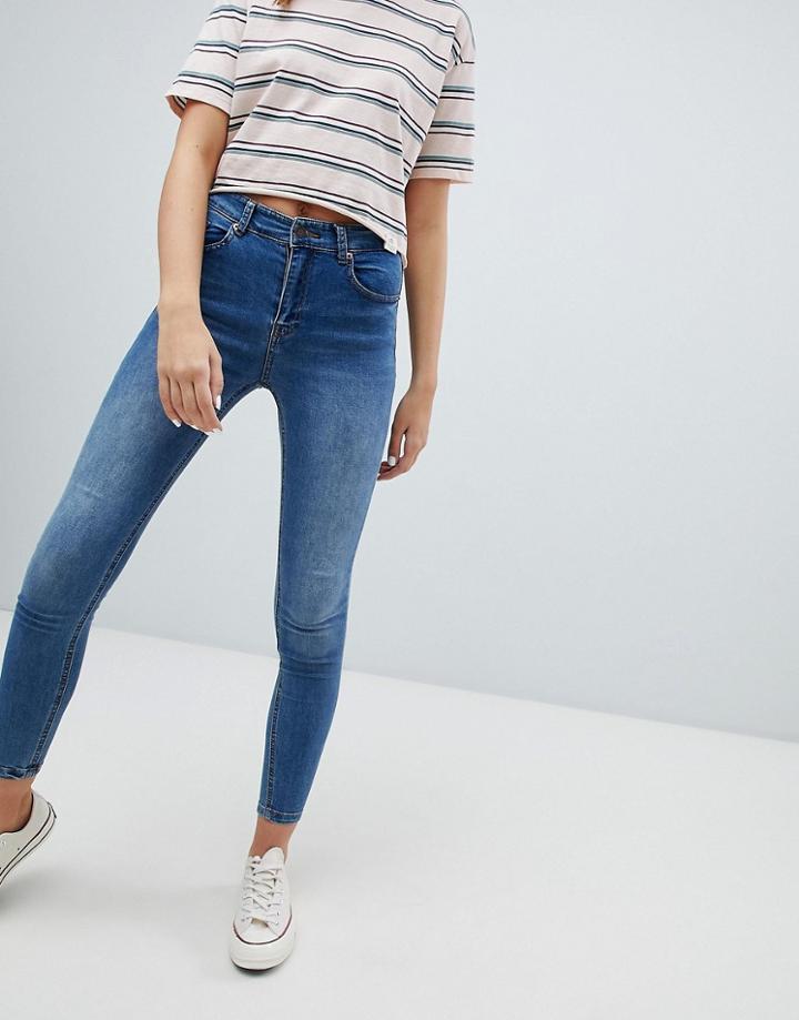 Pull & Bear Skinny Jean In Medium Blue - Blue