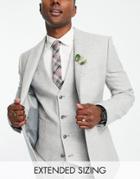 Asos Design Wedding Super Skinny Wool Mix Twill Suit Jacket In Ice Gray