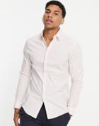 Asos Design Skinny Shirt In Pink Gingham