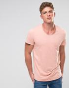 Jack & Jones Originals Longline T-shirt With Curved Hem - Pink