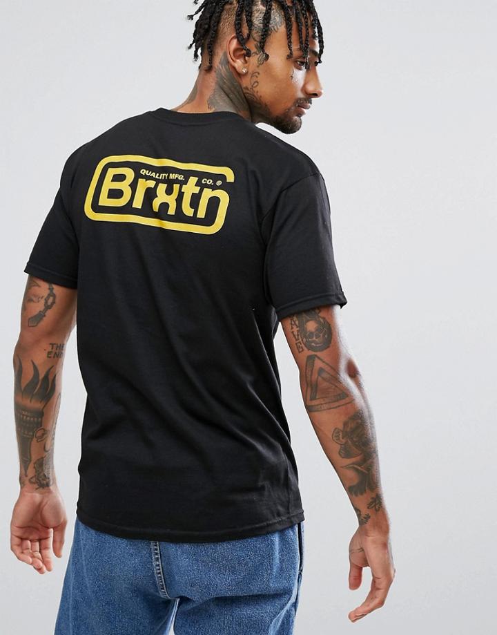 Brixton Springfield T-shirt With Back Print - Black