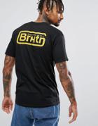 Brixton Springfield T-shirt With Back Print - Black