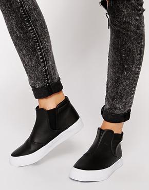 Asos Drop Dead Sneaker Booties - Black