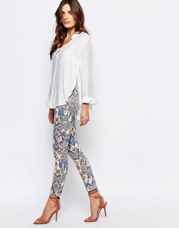See U Soon Jeans In Tribal Print - Off White