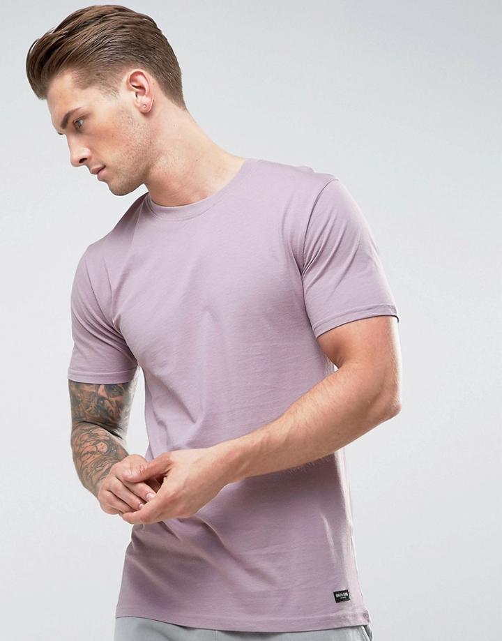 Only & Sons T-shirt In Skater Fit - Purple