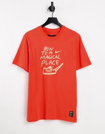 Nike Running A.i.r Graphic T-shirt In Orange