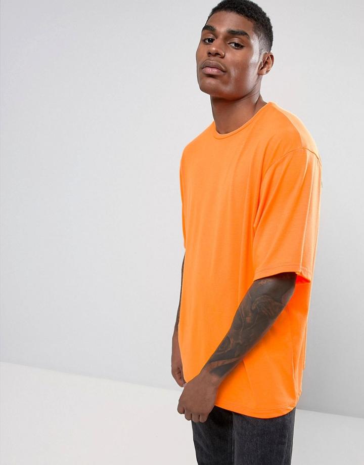 Granted Oversized T-shirt In Neon Orange - Orange