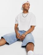 Asos Design Organic Oversized T-shirt With Crew Neck In Cream-white