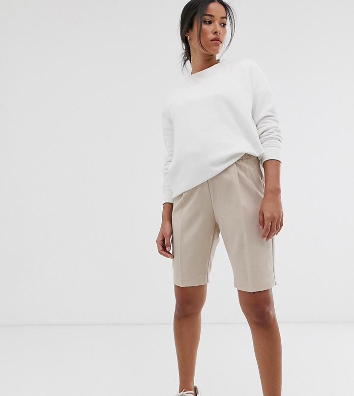 Asos Design Maternity City Shorts-stone