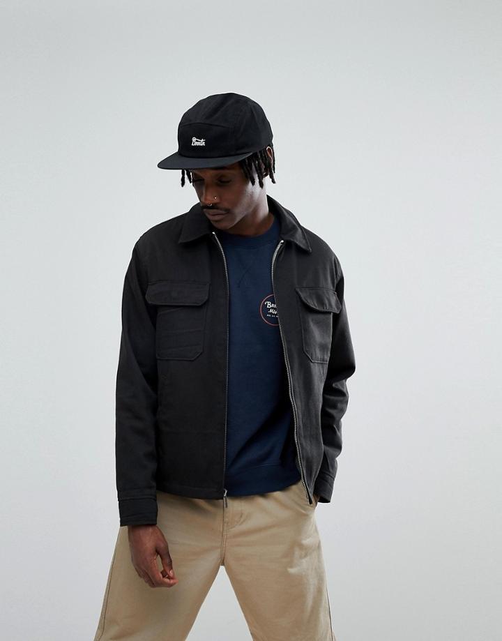 Brixton Centro Workwear Jacket With Plaid Lining - Black